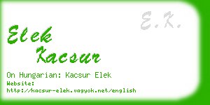 elek kacsur business card